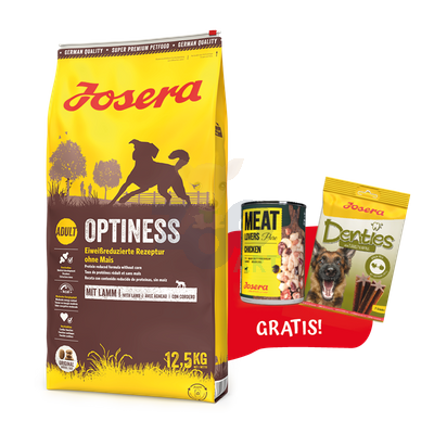 JOSERA Optiness 12,5kg + Denties 180g & Meatlovers 400g GRATIS!!