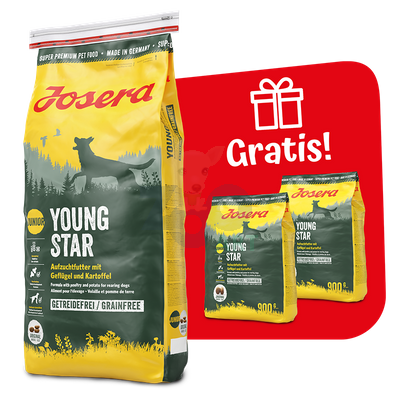 JOSERA YoungStar - Grain Free 12,5kg + 2x900g GRATIS!!!