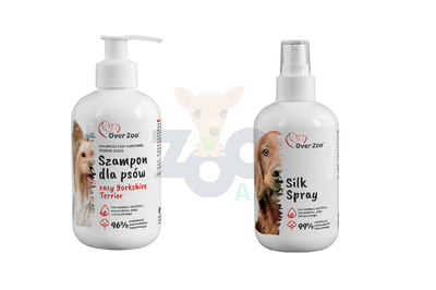 OVER ZOO Zestaw dla psów rasy Yorkshire terrier Szampon + Silk Spray 