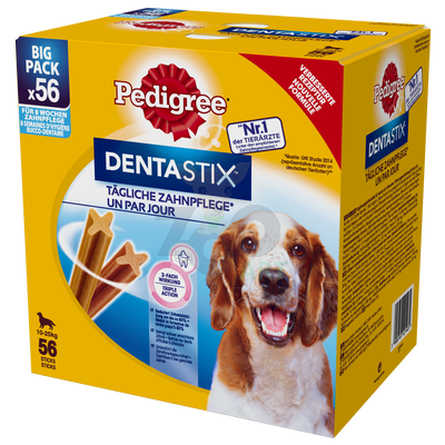 PEDIGREE DentaStix (średnie rasy) przysmak dentystyczny dla psów 56 szt. - 8x180g