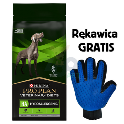 PRO PLAN Veterinary Diets  HA Hypoallergenic Karma sucha dla psa 11kg + Rękawica do czesania GRATIS!