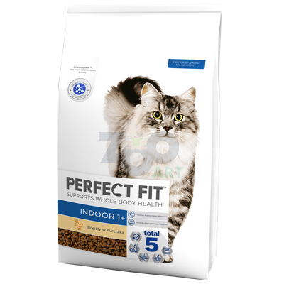 Perfect Fit - sucha karma pełnoporcjowa dla dorosłych kotów niewychodzących bogata w kurczaka 7kg