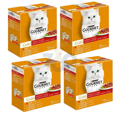 Purina Gourmet Gold kawałki w sosie mix(wołowina, indyk, łosoś, kurczak) 32x85g