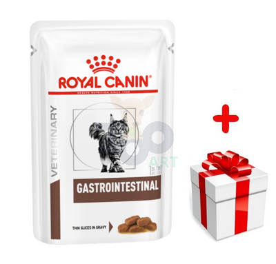 ROYAL CANIN Gastro Intestinal 12x85g saszetka (plasterki w sosie) + niespodzianka dla kota GRATIS!