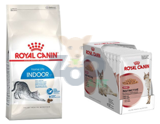ROYAL CANIN  Indoor 10kg karma sucha dla kotów dorosłych, przebywających wyłącznie w domu + saszetka (sos) Instinctive 12x85g