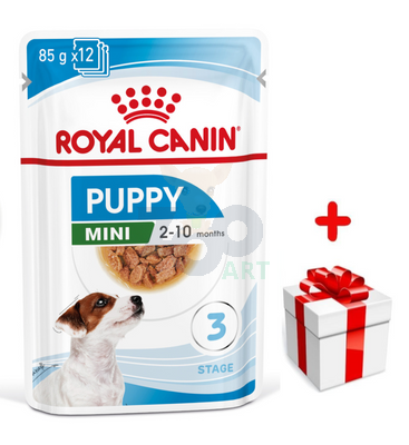 ROYAL CANIN Mini Puppy 12x85g karma mokra w sosie dla szczeniąt do 10 miesiąca, ras małych + niespodzianka dla psa GRATIS!