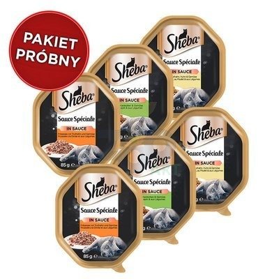 SHEBA® Sauce Speciale pakiet próbny 6x85g - mokra karma dla kotów w pysznym sosie