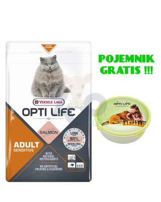 VERSELE-LAGA OPTI LIFE Cat Sensitive 1kg - karma dla wrażliwych, dorosłych kotów + POJEMNIK GRATIS !!! 