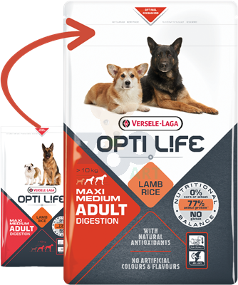 VERSELE-LAGA Opti Life Adult Digestion Medium&Maxi 12,5kg + Advantix - dla psów 10-25kg (pipeta 2,5ml)