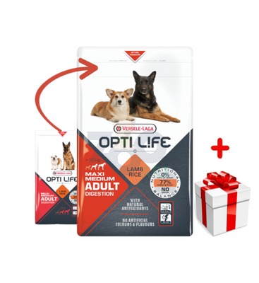 VERSELE-LAGA Opti Life Adult Digestion Medium&Maxi 12,5kg + niespodzianka dla psa GRATIS!