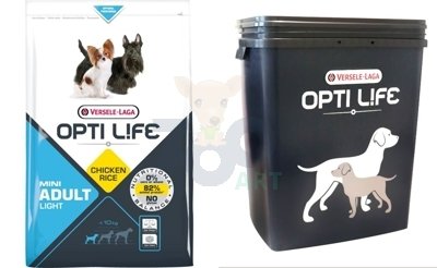 VERSELE-LAGA Opti Life Adult Light Mini 7,5kg - z kurczakiem - dla małych ras + Wiadro OptiLife GRATIS!!!
