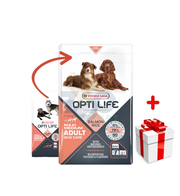 VERSELE-LAGA Opti Life Adult Skin Care Medium&Maxi 12,5kg + niespodzianka dla psa GRATIS!