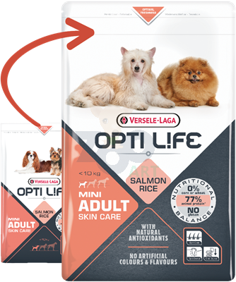 VERSELE-LAGA Opti Life Adult Skin Care Mini 2,5kg + Advantix - dla psów do 4kg (pipeta 0,4ml)