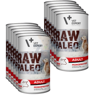 Vetexpert RAW PALEO adult beef 12x400g - wołowina puszka 