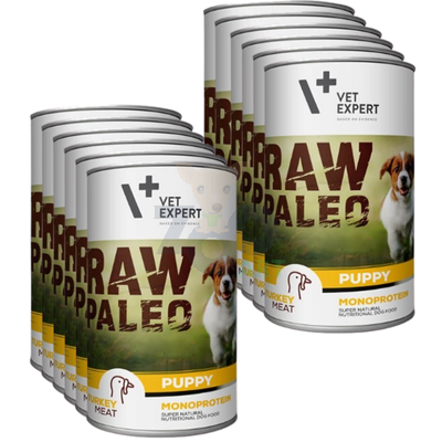 Vetexpert RAW PALEO puppy turkey 12x400g - indyk puszka