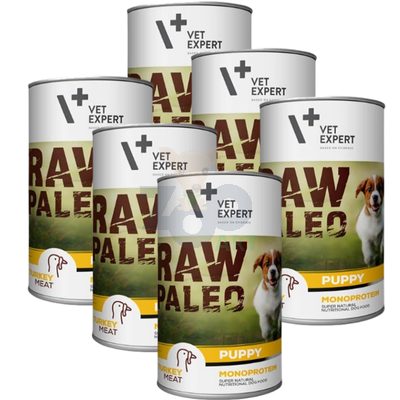 Vetexpert RAW PALEO puppy turkey 6x400g - indyk puszka