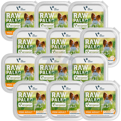 Vetexpert Raw Paleo Pate Mini Adult Turkey 12x150g - indyk tacka