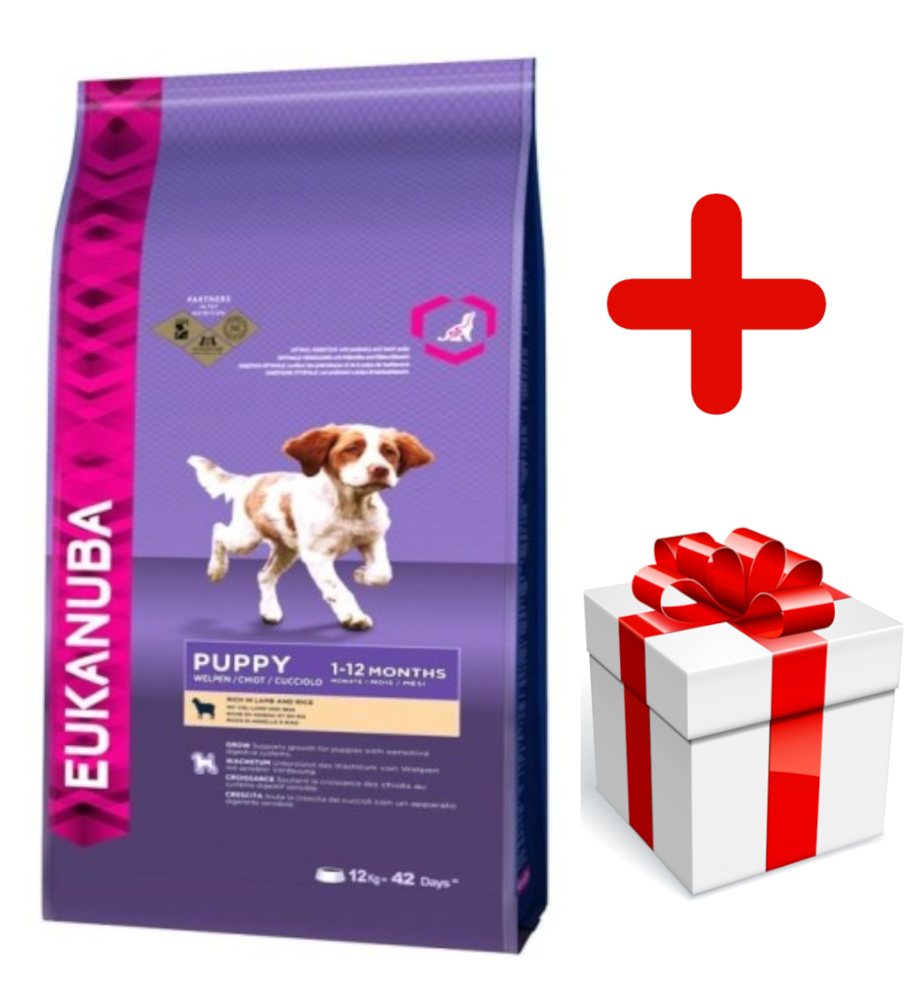 EUKANUBA Puppy&Junior Lamb&Rice Large Breeds 12kg + niespodzianka dla