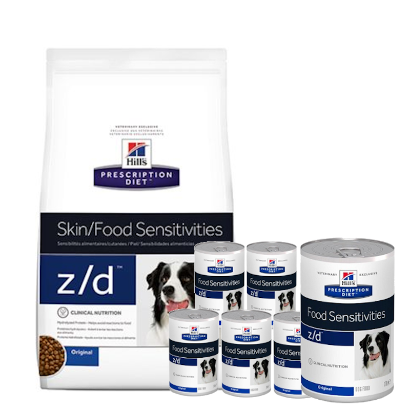 HILL'S PD Prescription Diet Canine z/d Food Sensitivities 3kg + 6x370g puszka Sklep