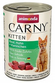 ANIMONDA Carny Kitten smak: wołowina, kurczak i królik 6x400g 