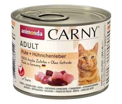 ANIMONDA Cat Carny Adult smak: indyk, wątróbka z kurczaka 200g 