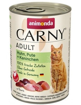 ANIMONDA Cat Carny Adult smak: kurczak, indyk, królik 400g 