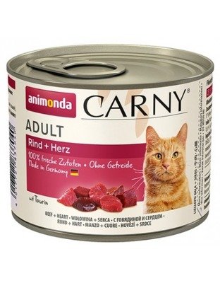 ANIMONDA Cat Carny Adult smak: wołowina i serca 200g 