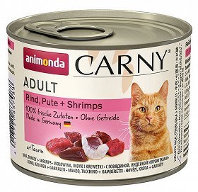 ANIMONDA Cat Carny Adult smak: wołowina,indyk i krewetki 200g 