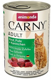 ANIMONDA Cat Carny Adult smak: wołowina indyk i królik 400g 