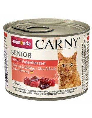 ANIMONDA Cat Carny Senior smak: wołowina i serca indyka 200g 