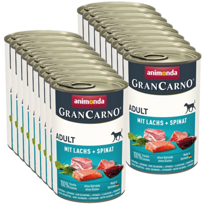 ANIMONDA GranCarno Adult Dog smak: Łosoś + szpinak 18x400g