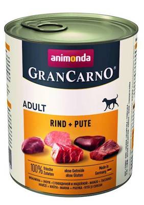 ANIMONDA GranCarno Adult Dog smak: Wołowina + Indyk 800g