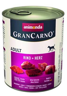ANIMONDA GranCarno Adult Dog smak: Wołowina i serca 800g