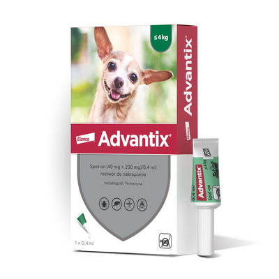 Advantix - dla psów do 4kg (pipeta 0,4ml)