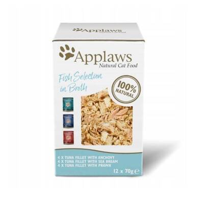 Applaws Cat Tin Multipack Fish Selection in Broth 12x70g