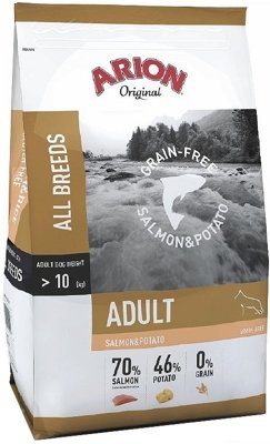 Arion Original Grain-Free Adult Salmon & Potato - Łosoś z ziemniakami 12 kg//Opakowanie uszkodzone (3430) !!! 