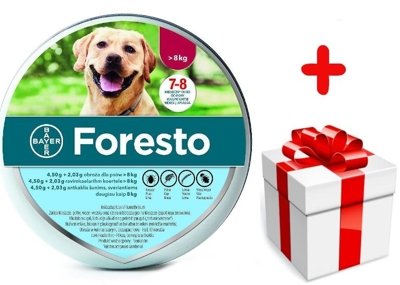 BAYER Foresto Obroża przeciw kleszczom i pchłom dla psów powyżej 8kg + NIESPODZIANKA DLA PSA GRATIS !!