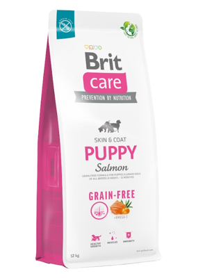 BRIT CARE Dog Grain-free Puppy Salmon 12kg\ Opakowanie uszkodzone (2198) !!! 