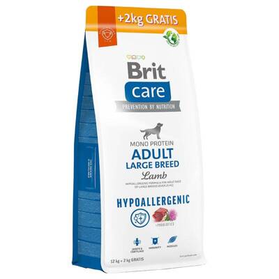 BRIT CARE Dog Hypoallergenic Adult Large Breed Lamb 12kg+2kg