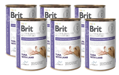 BRIT GF Veterinary Diets Dog Gastrointestinal Low Fat 6x400g- -karma mokra dla psa