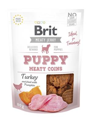 BRIT Jerky Snack Turkey Meaty Coins for Puppies 80g