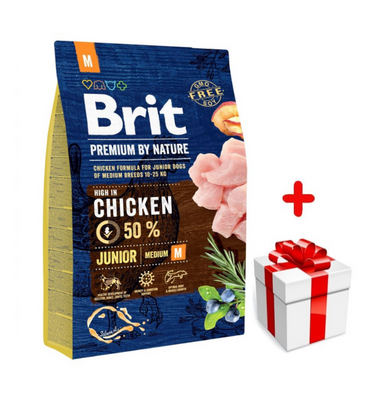 BRIT Premium By Nature Junior M 3kg + niespodzianka dla psa GRATIS!