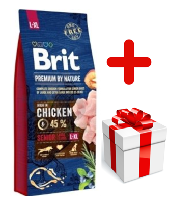 BRIT Premium By Nature Senior L+XL 15kg + niespodzianka dla psa GRATIS!