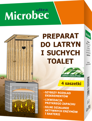BROS - Microbec preparat do latryn i suchych toalet 4x30g