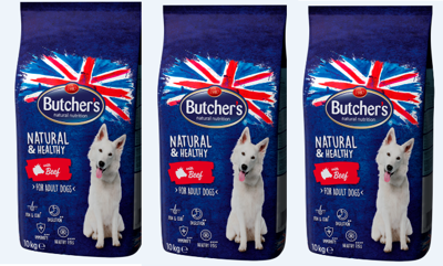 BUTCHER'S Natural&Healthy Dog Dry z wołowiną 10kg3x10kg - 30kg 