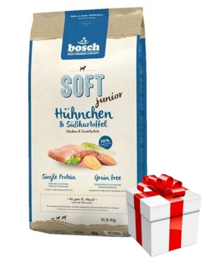 Bosch Soft Junior Kurczak&Bataty 12,5kg+Niespodzianka dla psa GRATIS