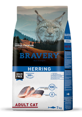 Bravery Cat Adult Herring (Śledź) 5,5kg//Opakowanie uszkodzone (3425,3432) !!! 