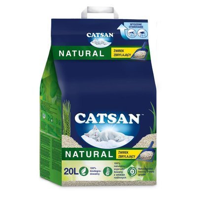 CATSAN Natural 20l - zbrylający żwirek dla kota