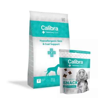 Calibra Veterinary Diets Dog Hypoallergenic 12kg + Calibra VD Semi moist snack hypoallergenic 120g