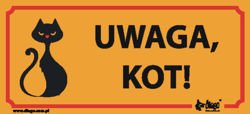 DINGO tabliczka ostrzegawcza "UWAGA KOT"